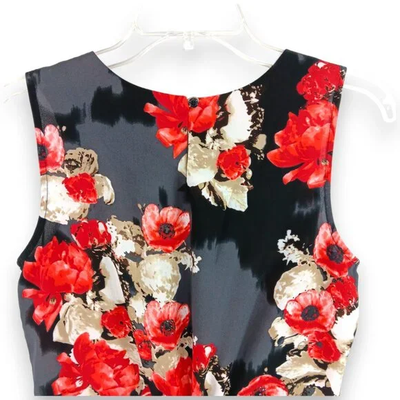 COVINGTON-Women's Ruffle Front Tank Top-Dressy-Black-Red-Work-Casual-Summer - Picture 6 of 15